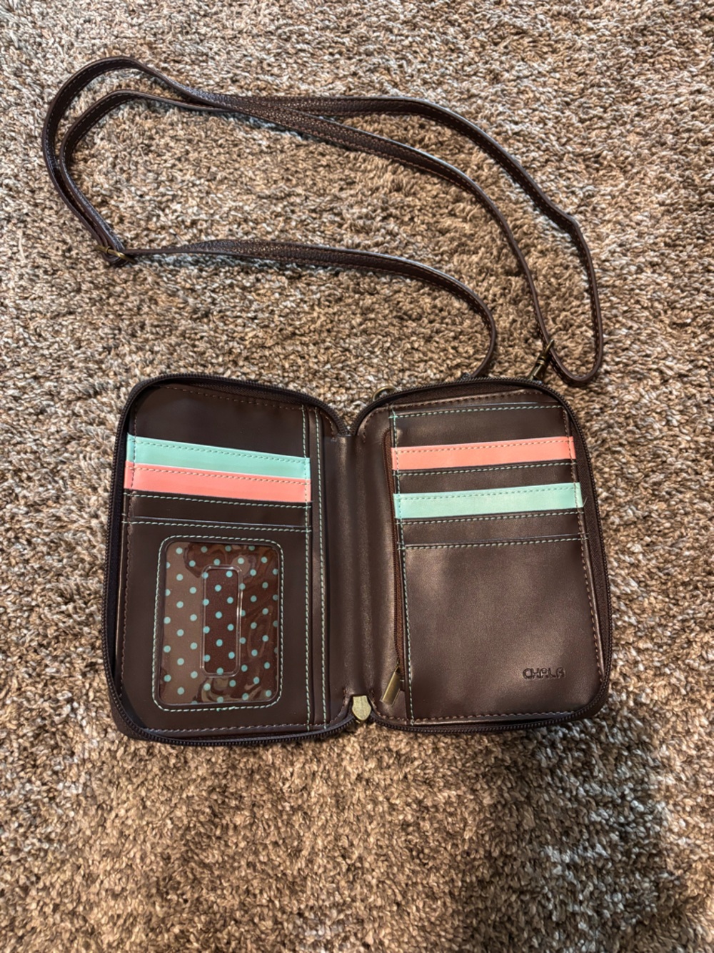 Chala Black Crossbody with Pink Rose Applique and Green Leaves - Picture 2 of 6